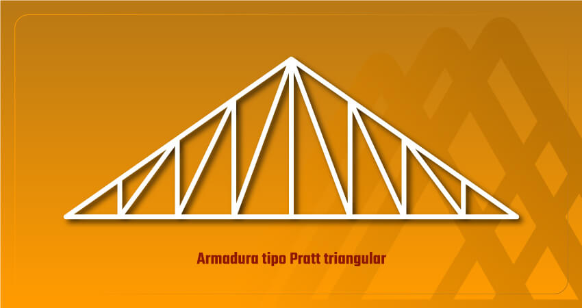 Vector de armadura tipo Pratt triangular