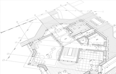 Plano arquitectónico de una casa de varios pisos