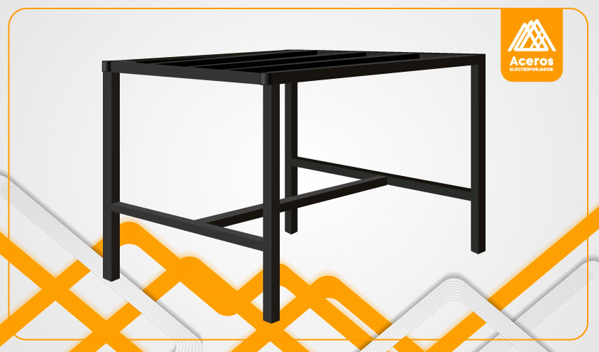 Vector de una base para tinaco de herrería en forma de T