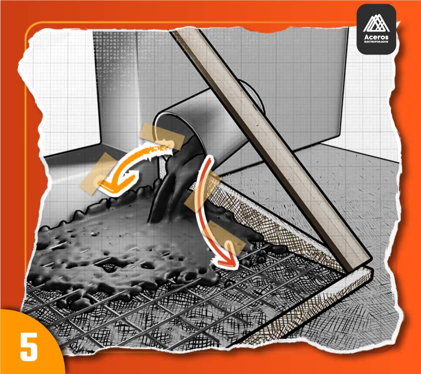 Esquema ilustrativo donde se muestra el vaciado del hormigón en el encofrado
