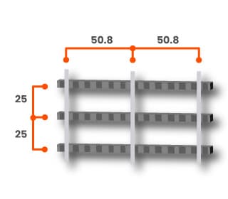 Esquema de rejilla de acero inoxidable modelo 0-4