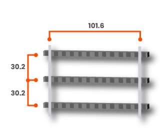 Esquema de rejilla de acero inoxidable modelo 0-5