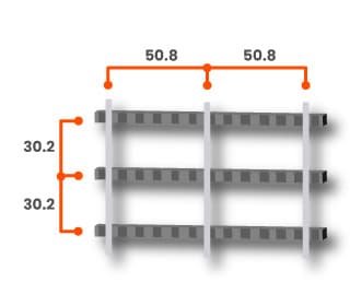 Esquema de rejilla de acero inoxidable modelo 0-6