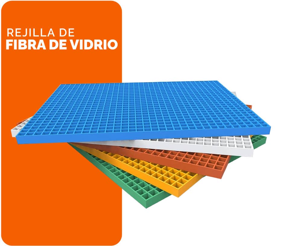 Rejillas de fibra de vidrio en varios colores